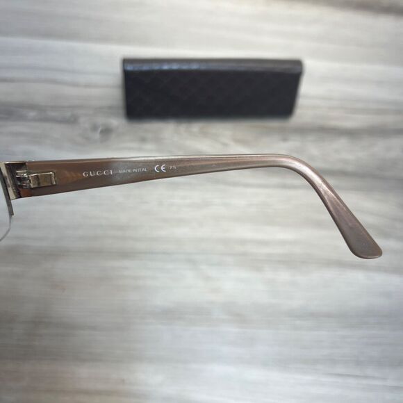 GUCCI GG2878 MI2 Italy Mocha Brown Half Rimless Eyeglasses Frame 52-17-135 - Picture 2 of 13